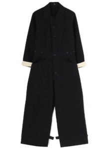 BLACK DUNGAREE COVERALL