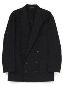 BLACK DUNGAREE PEAK LAPEL JACKET