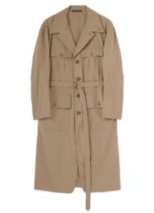 POLYESTER TYPEWRITER DYE 4 POCKET LONG JACKET
