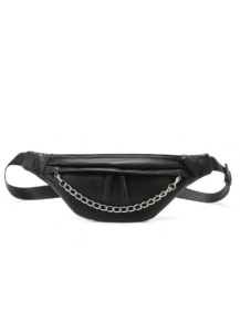 GRAIN LEATHER CHAIN WAIST BAG