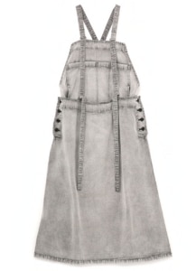 COTTON SULFUR HERRINGBONE STONE BLEACH APRON DRESS