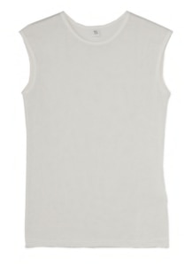 COTTON FAUX LINEN KNIT ROUND NECK TANK TOP