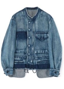 COTTON LINEN DENIM SHADOWING PROCESS SHORT BLOUSON