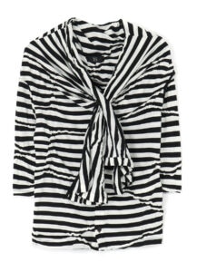 SQUARE PUFF JACQUARD STOLE BUTTON CARDIGAN