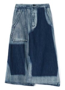 COTTON LINEN DENIM SHADOWING PROCESS PATCH POCKET SKIRT PANTS