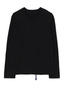 PIGMENT PRINT CORD EMBROIDERY ROUND NECK LONG SLEEVE