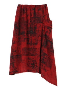 <Myuto Morita>Rayon lawn Asymmetric skirt [Forest]