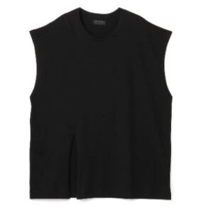 40/2 Cotton Jersey No sleeve drop shoulder Front Hem Slit pullover