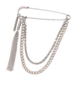 Curve Chain Tassel Brooch