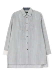 DOBBY STRIPE PIN TUCK BLOUSE