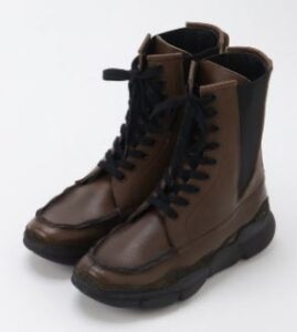 MATTE LEATHER COMBI MOCHA GORE KNITTED BOOTS