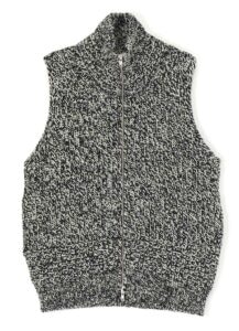 HALF CARDIGAN PRESS ZIP HIGH NECK VEST