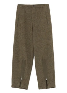 WOOL HERRINGBONE HEM FASTENER PANTS