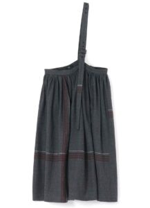 WOOL SHRINKAGE TWILL CHECK SHOULDER STRAP SKIRT