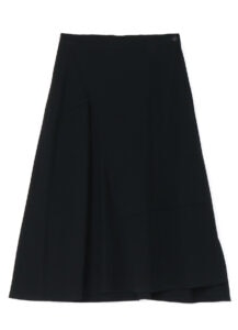 WOOL FLANNEL PATCH FLARE SKIRT