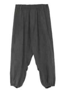 COTTON/LINEN CANVAS INK COATING BIG PANTS