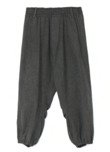 COTTON/LINEN CANVAS INK COATING BIG PANTS