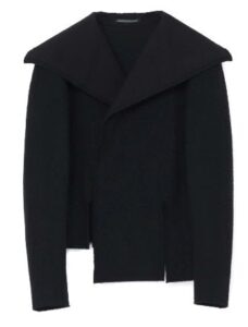 PILE W-WOVEN KNIT MILLING DOUBLE SHAWL COLLAR JKT