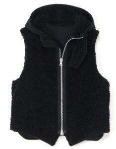No.182 WOOL PILE + COTTON TWILL HOODED VEST
