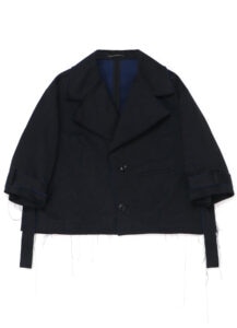 DOUBLE FACED TWILL WIDE COLLAR JACKET