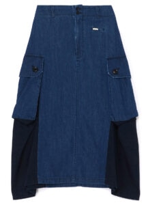 BIO STONE DENIM HAND STITCH CARGO SKIRT