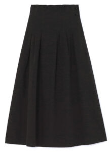 COTTON TWILL VINTAGE FINISH RANDOM TUCK SKIRT