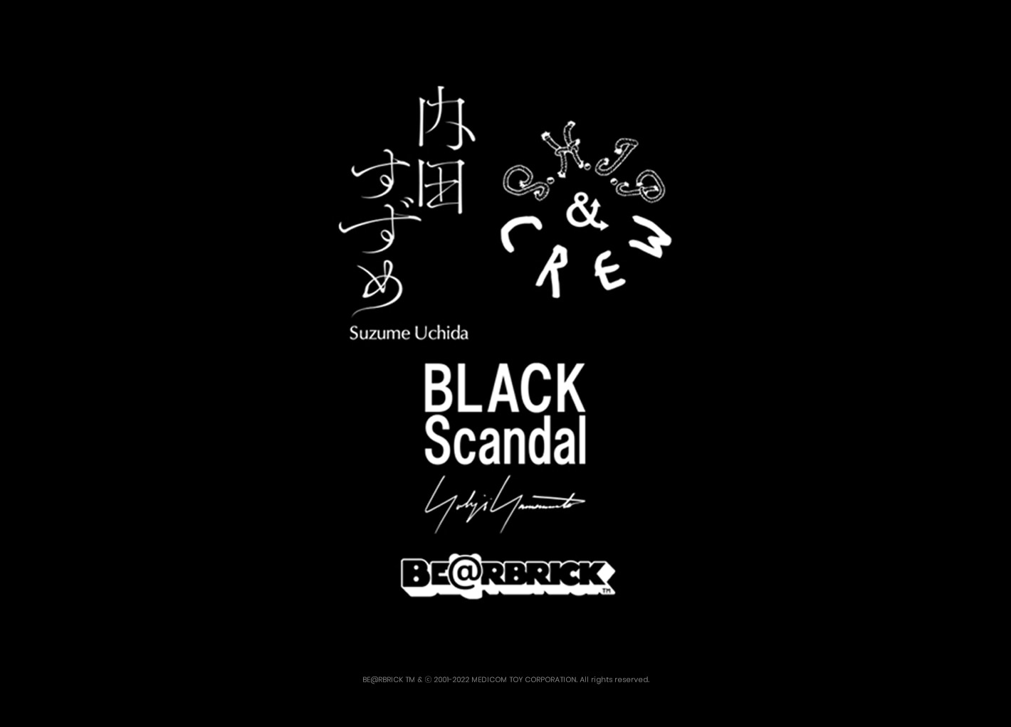 BLACK Scandal Yohji Yamamoto x 内田すずめ x S.H.I.P&crew BE@RBRICK PROJECT