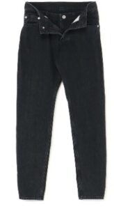 Black Denim Front Open Design Pants