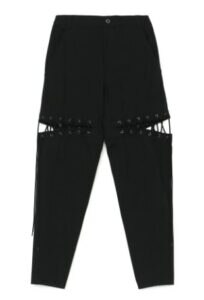 Black Denim Lace Up Pants