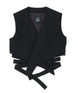 W/Gabardine Long Belt Vest