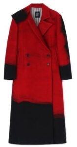 Needle Flannel Double Front Long Coat