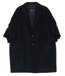 MELTON R-FRILL SLEEVES S COAT