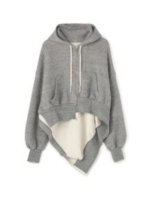 LIY/C FLEECE R-UNEVEN HOODY