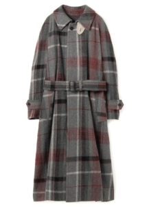 WOOL BLANKET CHECK COMBO STEN COLLAR COAT