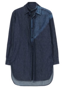 SPOTTED DENIM DOUBLE COLLAR SHIRT