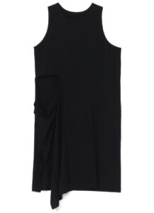 RAYON BROAD RIGHT SLASH SLEEVELESS DRESS