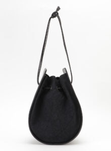 SMOOTH LEATHER x BIO LINEN CIRCLE BAG