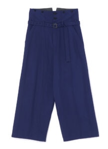 MULTI STRIPED DOBBY CHINO BELTED HIGH WAIST PANTS