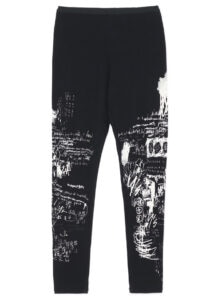 RAYON STRETCHED PLAIN STITCH GRAFFITI PRINT LEGGINGS