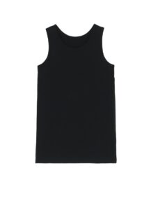 COTTON RAYON PLAIN STITCH ROUND NECK SLEEVELESS T