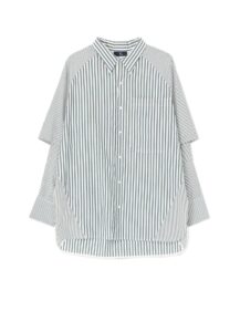 STRIPE PANEL LAYERED SLEEVES SHIRT