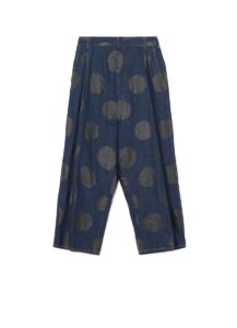 PRINTED INDIGO DENIM SAROUEL PANTS