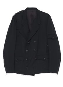 WOOL GABARDINE DOUBLE RIGHT LAPEL JACKET