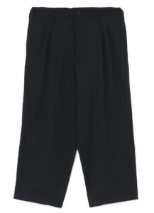 WOOL GABARDINE 2 TUCK PANTS WITH SIDE STRIP & TAB