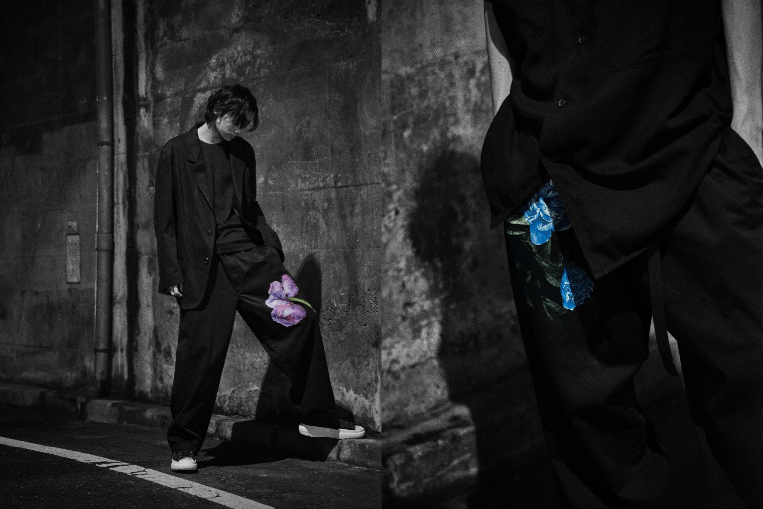 Yohji Yamamoto +NOIR 水玉模様 ガウチョパンツ ワイドパンツ  