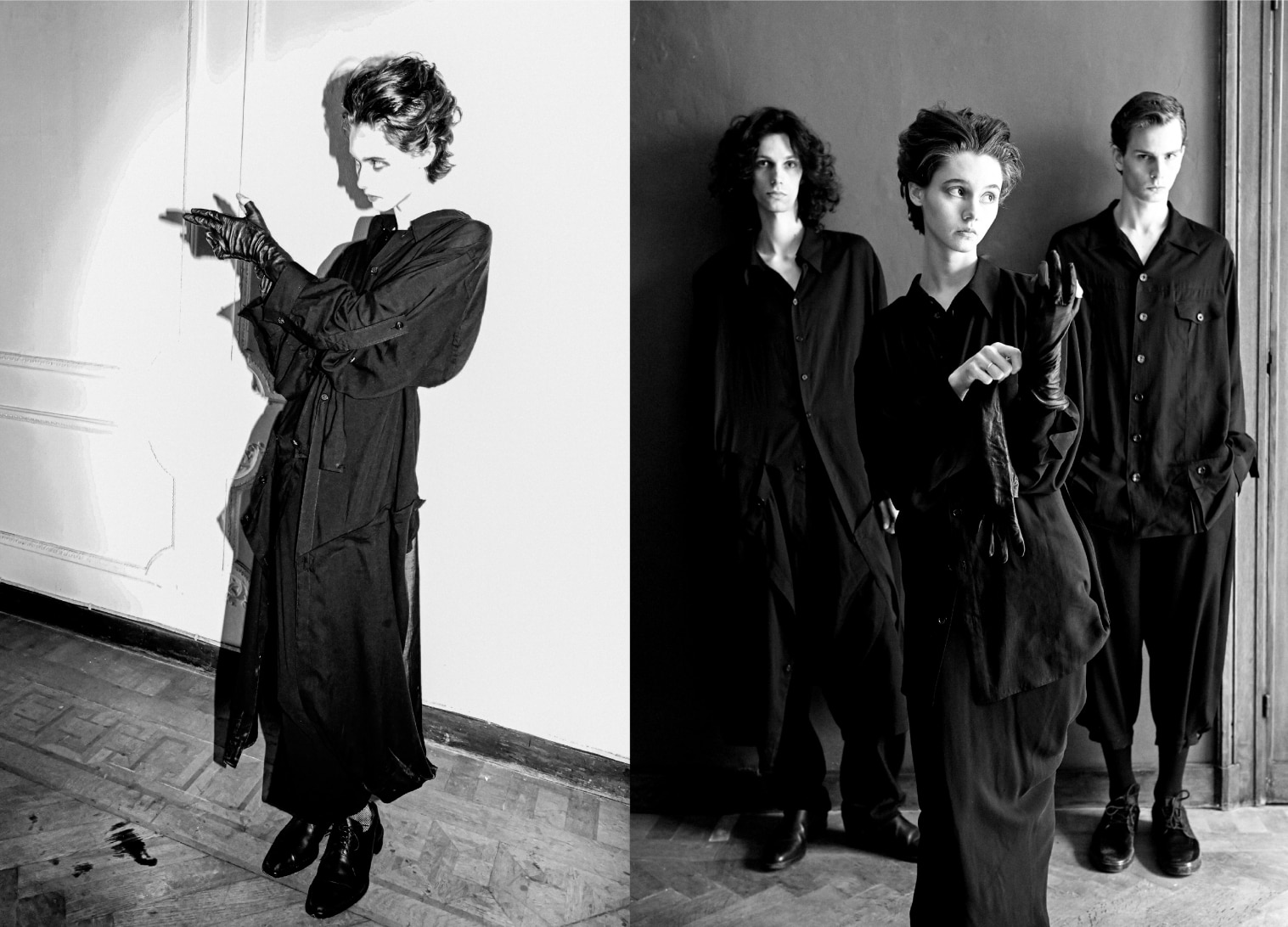 ◆Y's YOHJI YAMAMOTO/ワイズ ヨウジ ヤマモト プリーツ 異素材切替 半袖 ロング ワンピース ネイビー 1 Y\u0027s Yohji Yamamoto ワイズ ヨウジヤマモト ウールコート