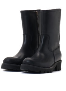 BLACK LEATHER ENGINEER BOOTS