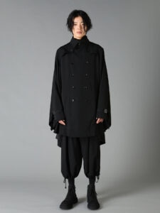 WOOL GABARDINE BIG CAPE CLOAK