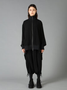 CREPE de CHINE CURVED HEMLINE TRACKSUIT JACKET