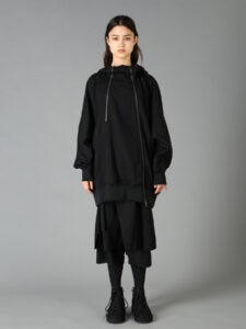 W/GABARDINE INVERTED V HOODIE SLIM